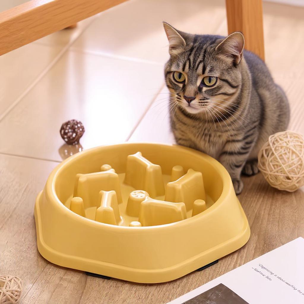 Gamelle anti glouton jaune mange