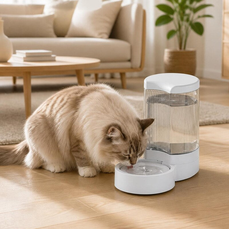 Chat distributeur eau MonChatHydraQuest blanc
