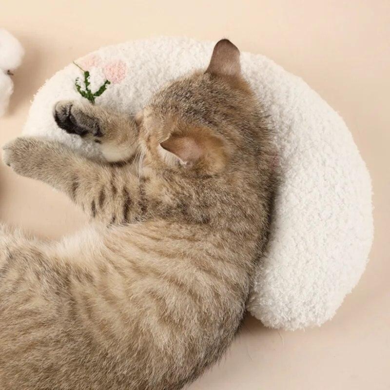 Coussin chat blanc
