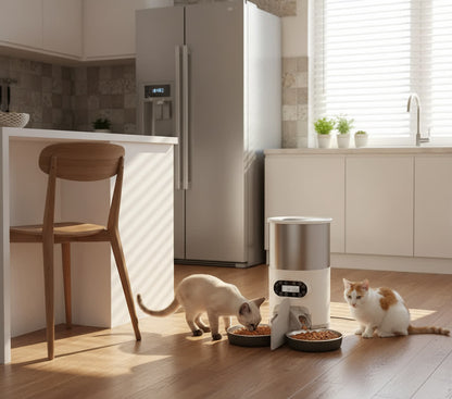 Distributeur automatique croquettes chat MonChatDisFlex foyer multichats cuisine