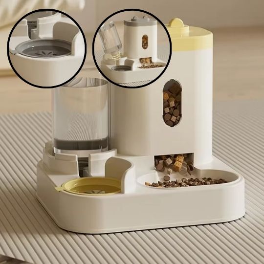 Distributeur automatique croquettes chat-avec abreuvoir 1L simplicité
