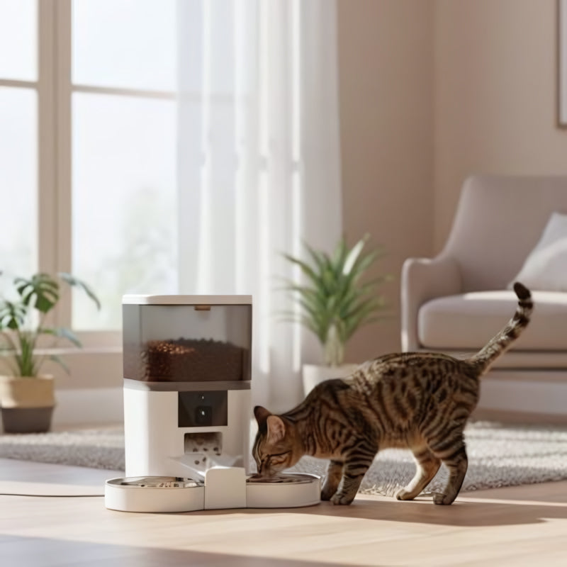 Distributeur automatique croquettes chat-avec caméra enregistreur programmable