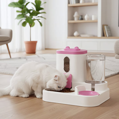 Distributeur automatique croquettes chat avec eau mange