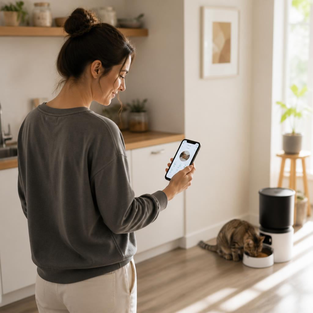 Distributeur automatique de croquettes pour chat Caméra et Appli connectée propriétaire satisfait