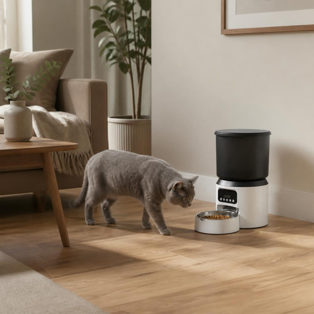Distributeur automatique de croquettes pour chat Écran LCD sans wifi style de vie