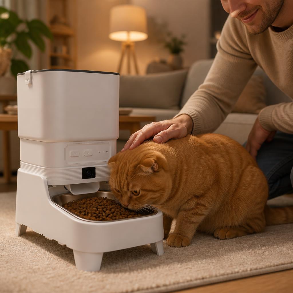Distributeur croquette chat Connecté Caméra HD 4,5L esprit tranquille