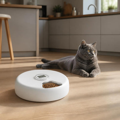 Distributeur croquette chat automatique 6 Repas avec Glacière-Écran LCD Anti-Blocage intro