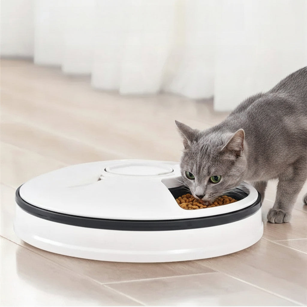 Distributeur croquette chat automatique 6 compartiments-sans fils présentation