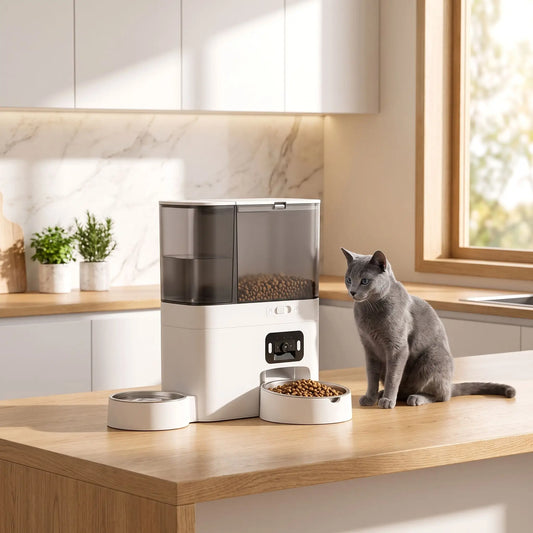 Distributeur croquette chat automatique Connecté 5G Caméra expo