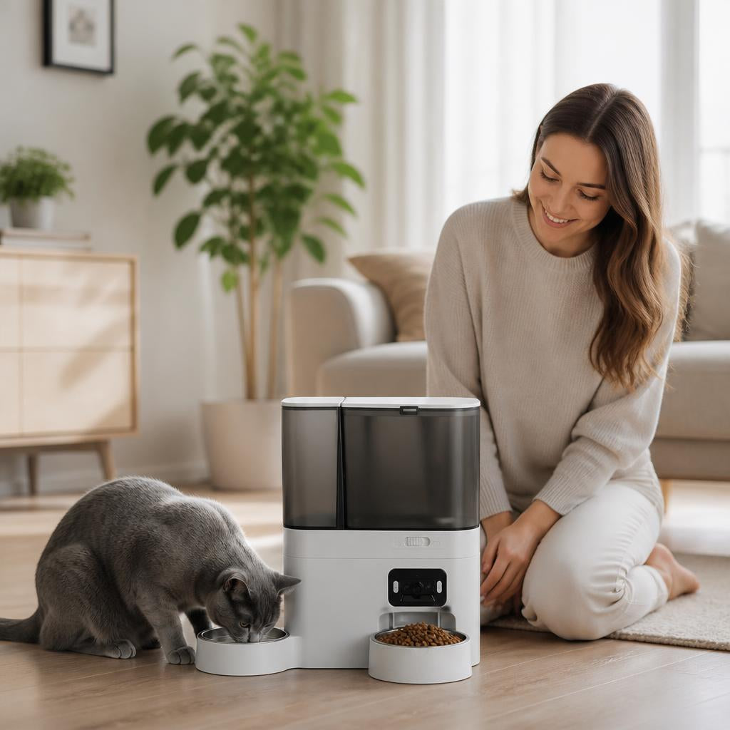 Distributeur croquette chat automatique Connecté 5G Caméra simplicité
