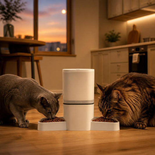Distributeur croquette chat automatique Double Bol Connecté 6L