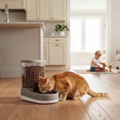 Distributeur croquettes chat MonChatEcoFeed fonctionnement gravité