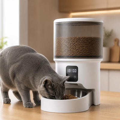 Distributeur croquettes chat automatique Autonome 4L chat mange