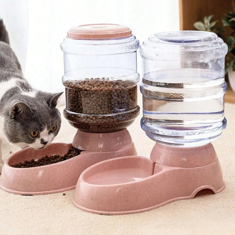 Distributeur-croquettes-et-eau-pour-chat-rose