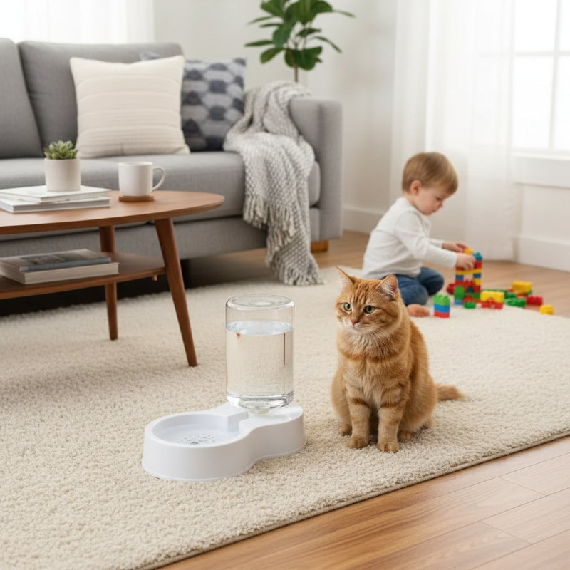 Distributeur d'eau pour chat-800mL blanc