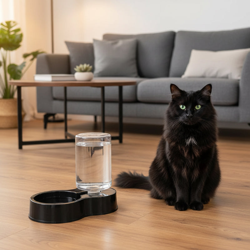 Distributeur d'eau pour chat-800mL noir