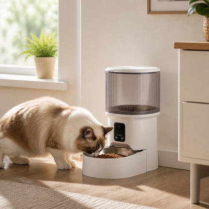 Distributeur de croquettes automatique chat Camera video HD bol inox 4L integration maison