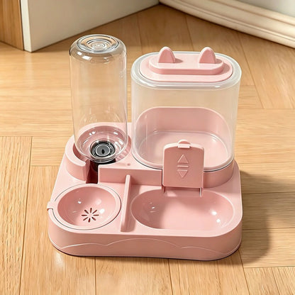 Distributeur de croquettes chat Automatique avec filtre anti poils rose