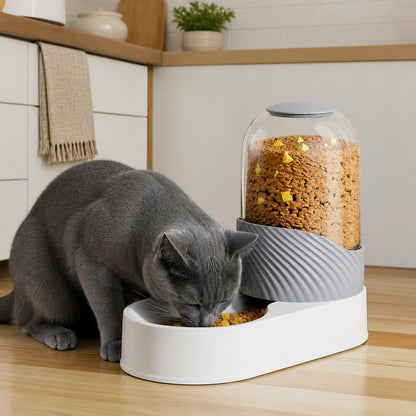 Distributeur de croquettes chat Autonome 2L-3.8L gris grand