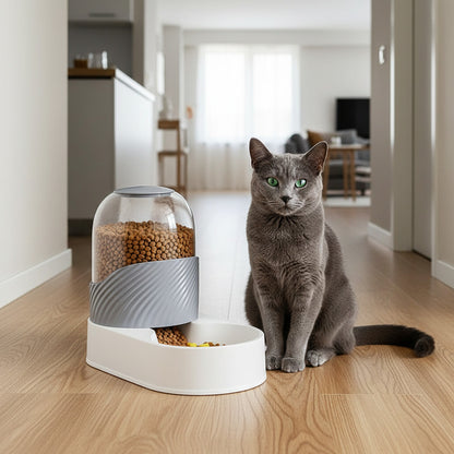 Distributeur de croquettes chat Autonome 2L-3.8L gris petit