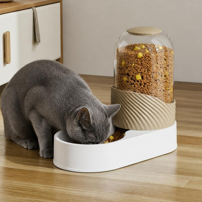 Distributeur de croquettes chat Autonome 2L-3.8L marron grand