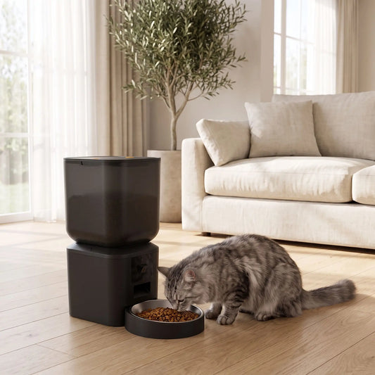 Distributeur de croquettes chat Programmable connecté avec caméra une gamelle