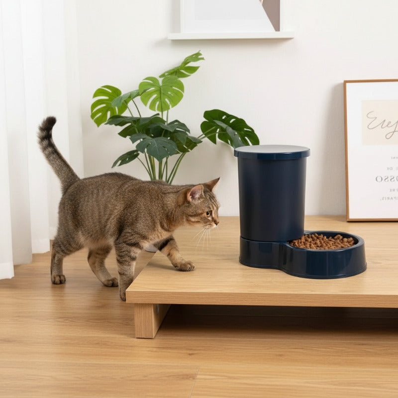 Distributeur de croquettes pour chat-750g bleu foncé