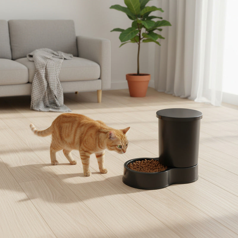 Distributeur de croquettes pour chat-750g noir