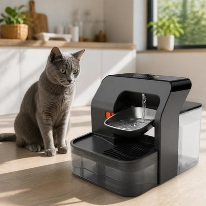 Distributeur eau chat MonChAquaSmart Autonome Silencieux design futuriste