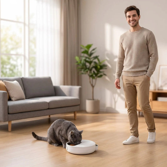Distributeur nourriture chat | Rotatif programmable 4 repas