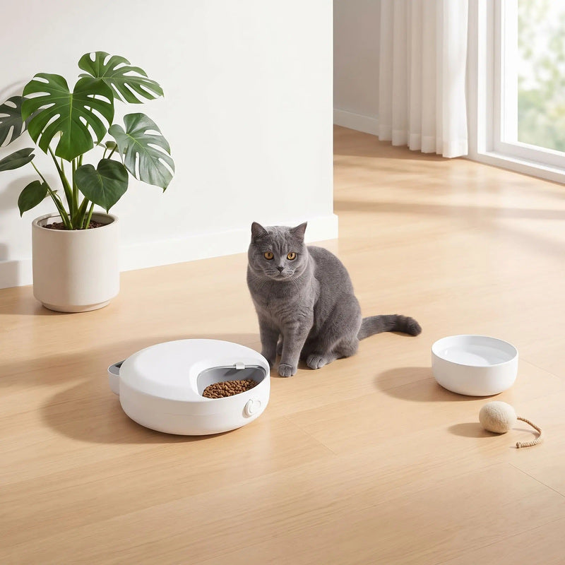 Distributeur nourriture chat | Rotatif programmable 4 repas