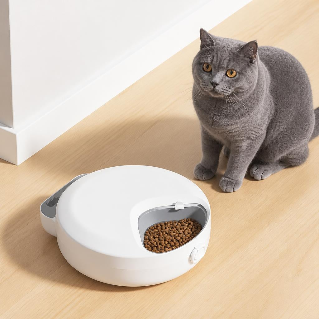 Distributeur nourriture chat Rotatif programmable 4 repas présentation