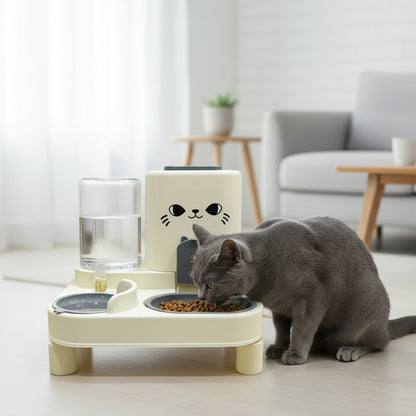 Distributeur nourriture chat Surélevé 2-en-1 mange