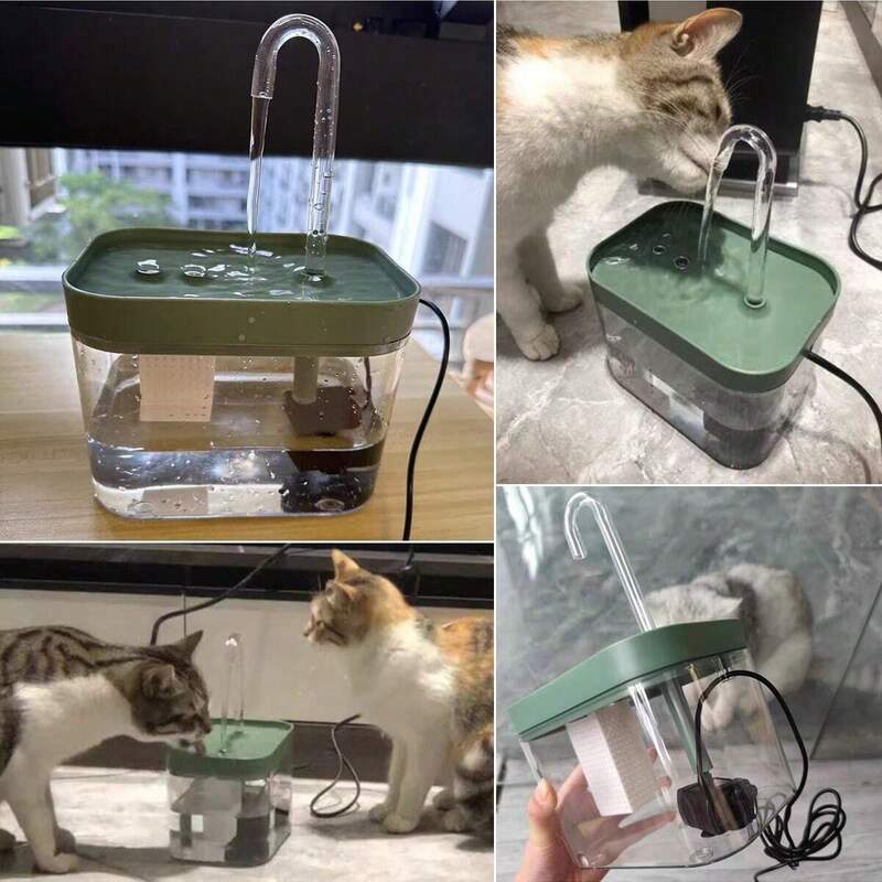 Fontaine a eau chat mosaïque action