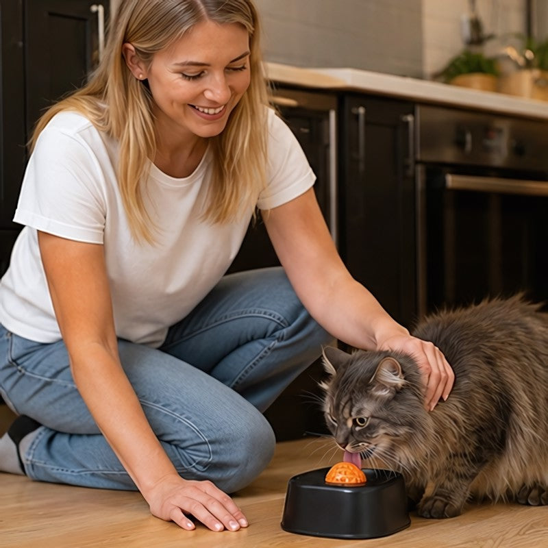 Gamelle anti glouton chat MonChatSocle avec base surélevée design couleurs