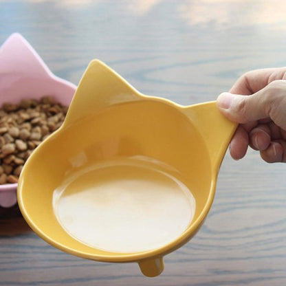 Gamelle chat MonChatMesOreilles tout seule jaune