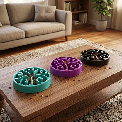 Gamelle chat anti glouton MonChatSpirale 3 couleurs