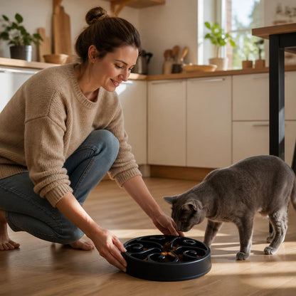 Gamelle chat anti glouton MonChatSpirale besoin comblé