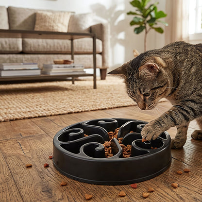 Gamelle chat anti glouton MonChatSpirale noir