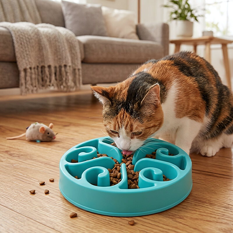 Gamelle chat anti glouton MonChatSpirale posture repas