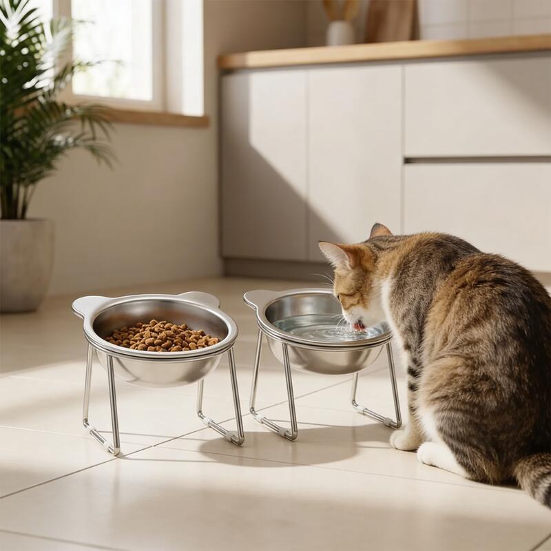 Gamelle pour chat surélevée MonChatInoxSurel boit gamelle