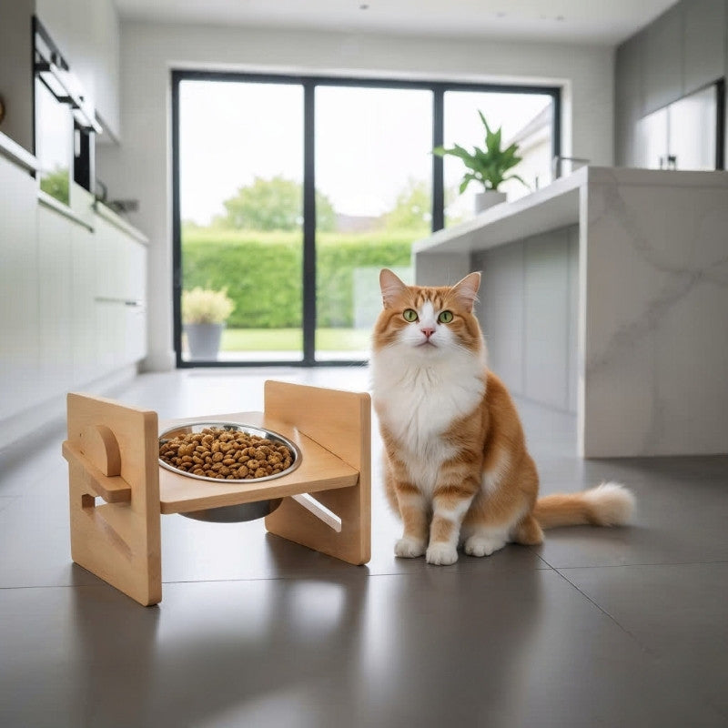 Gamelle pour chat surélevée monchatgalevepro simple chat heureux