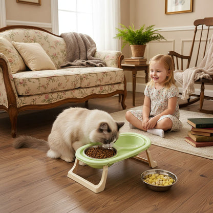 gamelle surélevée chat verte