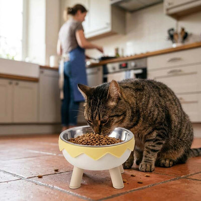 Gamelle surélevée chat MonChatGamox jaune mange
