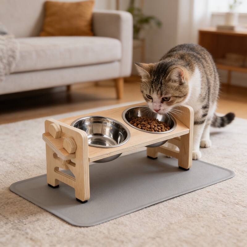 Gamelles surélevées chat MonChatSantéRepas attente
