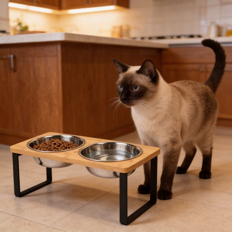 Gamelles surélevées chat MonDuoBolinox matériaux robustes