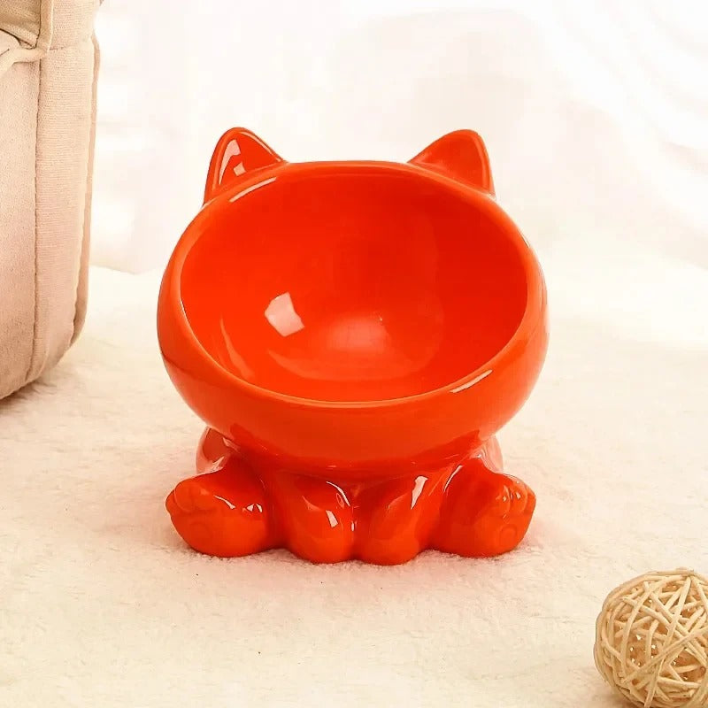 Gamelles surélevées chat MonSuramique orange