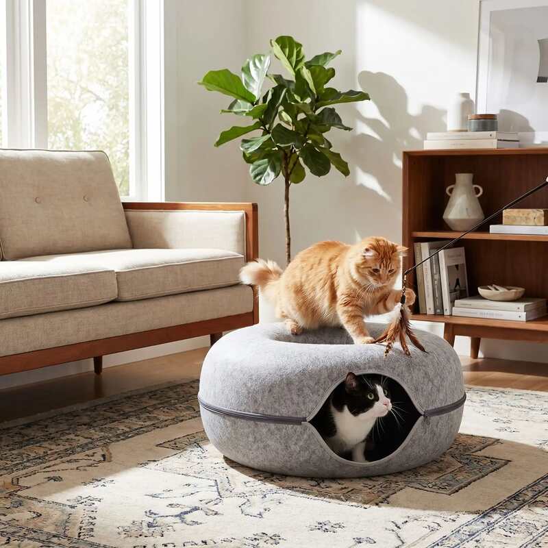 Niche à chat MonChatDoDonut gris clair L