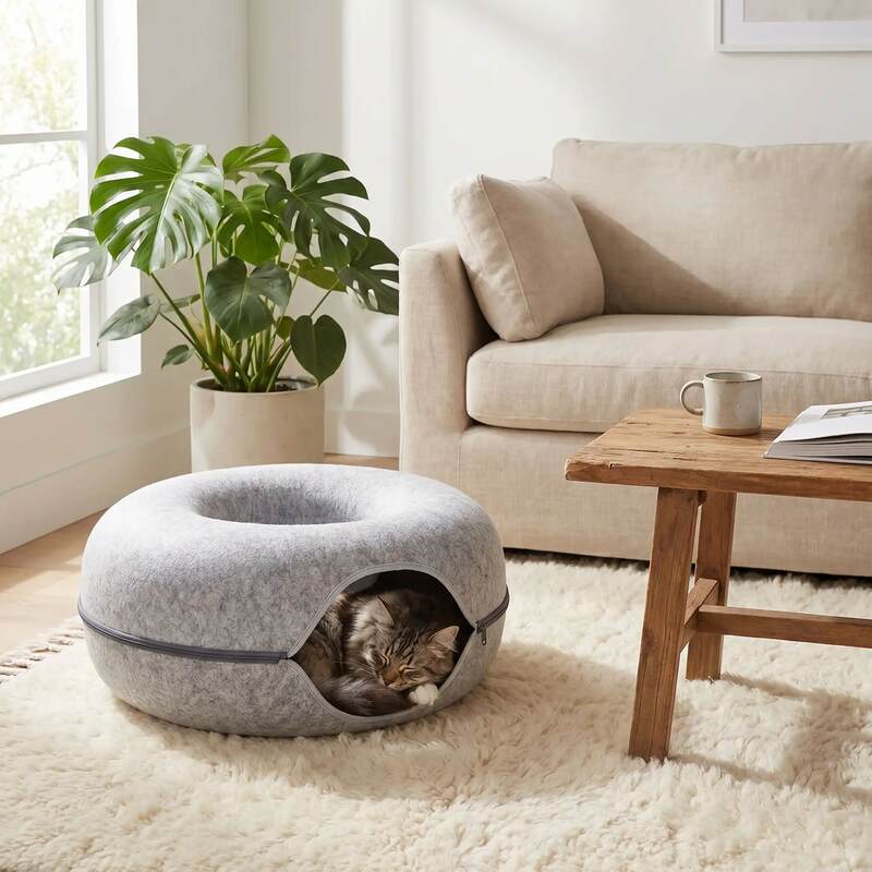 Niche à chat MonChatDoDonut gris clair M