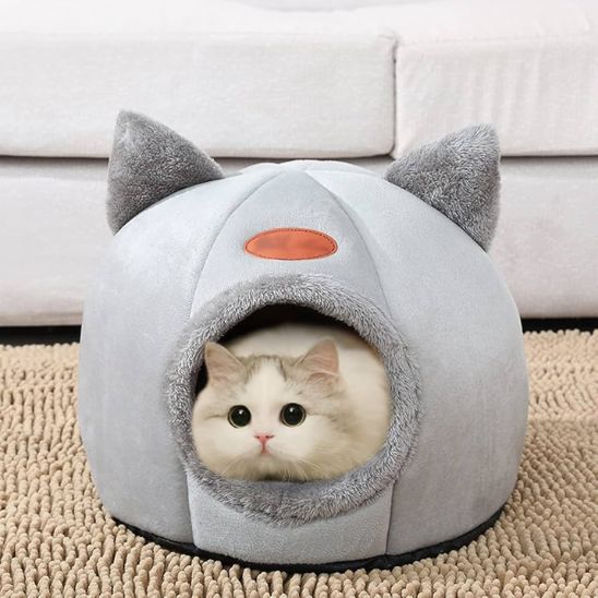 Niche a chat monchatminouse gris mignon